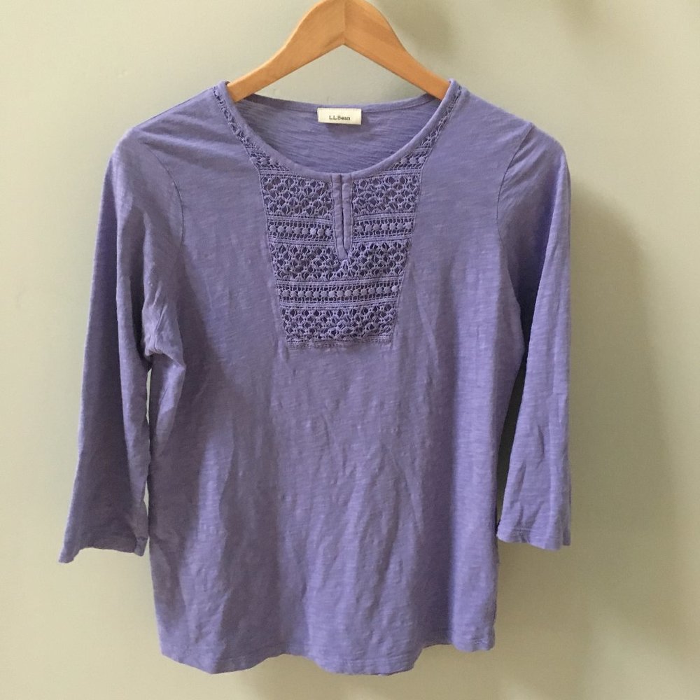 L.L Bean Purple Detailed Top